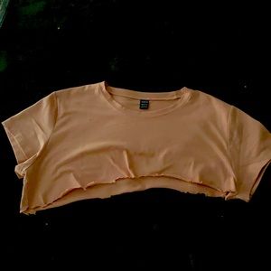 shein extra large pink ripped crop top